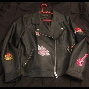 Leather Jacket with patches